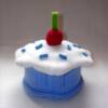 China blue case White icing + Blue sprinkles Mini Cupcake