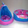 Piggy Bed with matching Crash Pad in Cupcakes with Bright blue & candy pink